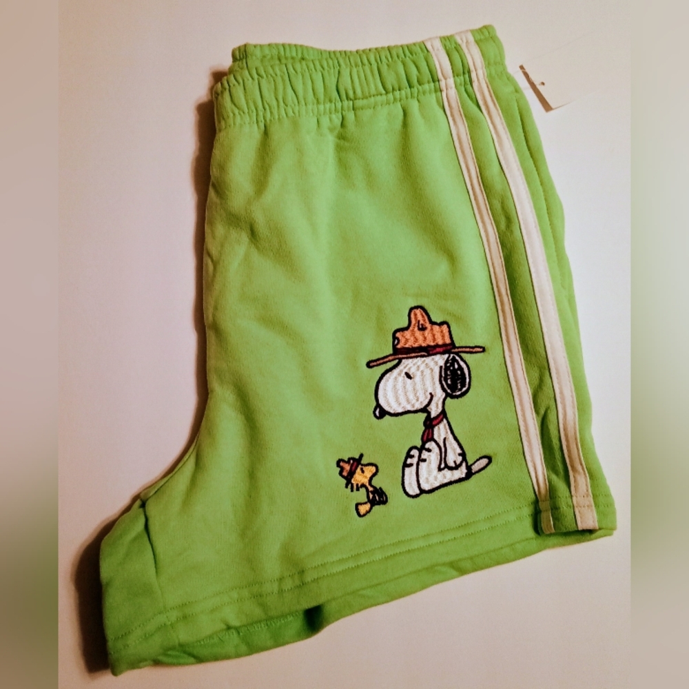 Women's / JRs Green Snoopy Shorts